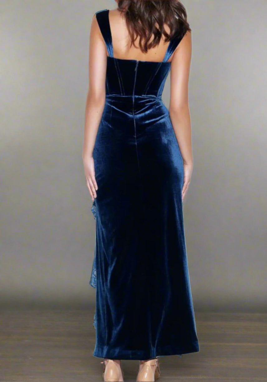 Blue Blush Lace Elegant Gown