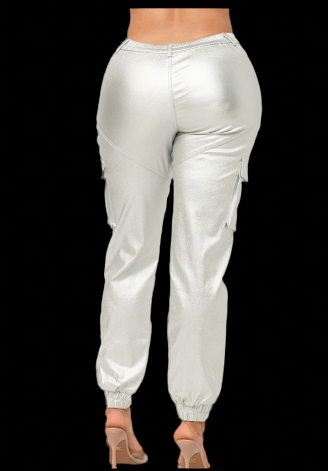 Metallic Raven Faux Leather pants