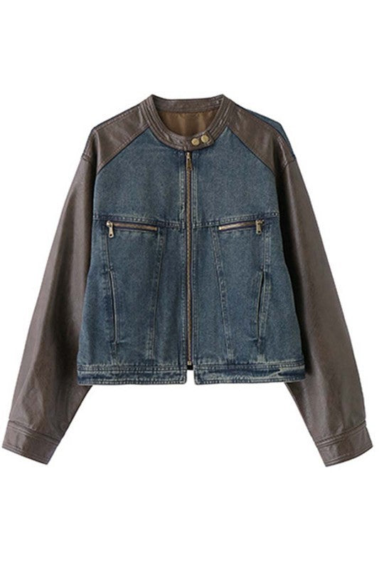 Leah Faux Denim Jacket