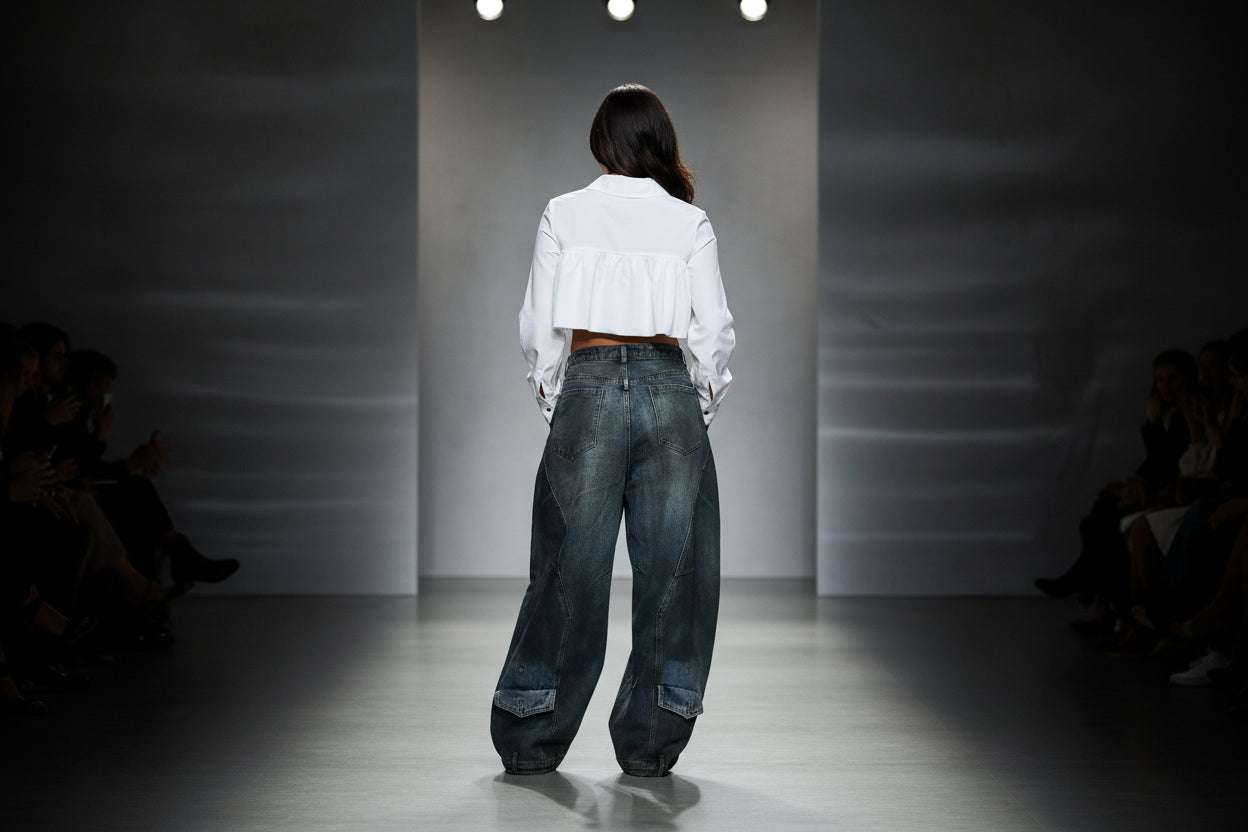 LeahCrossover Button Denim Jeans