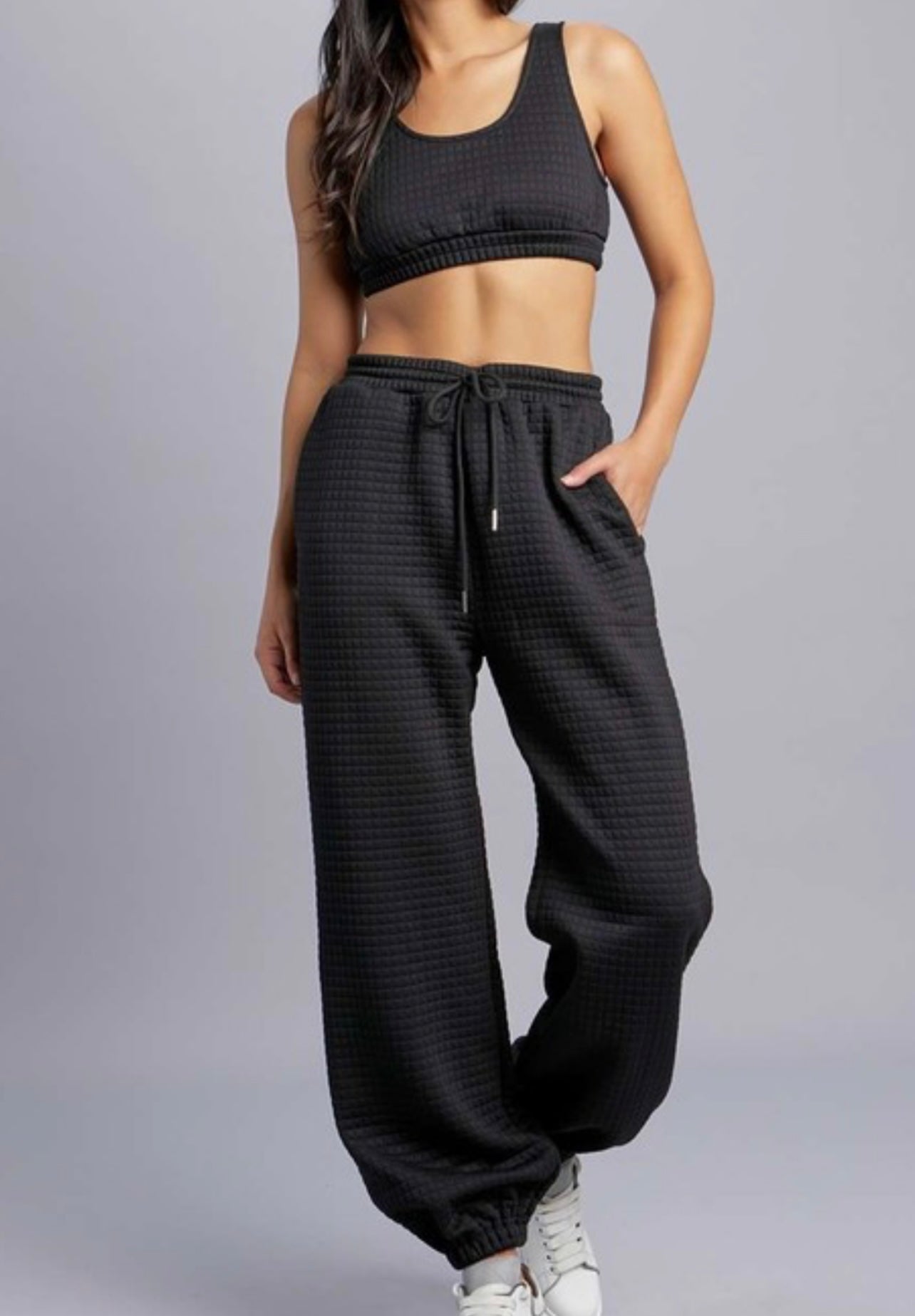 Londy Midnight Black Two Piece waffle set