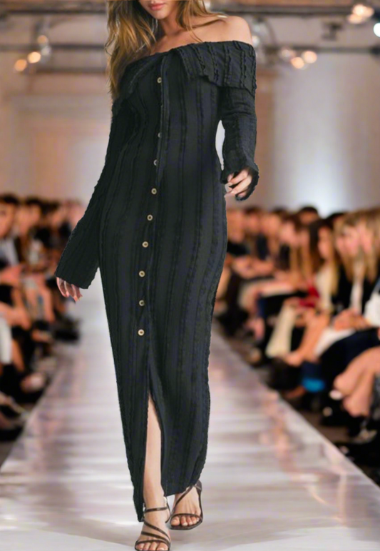 Black Allie Button down Dress