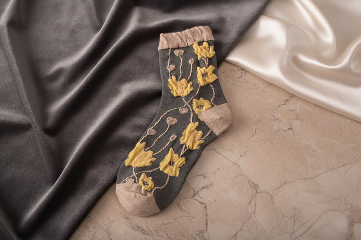 Sunrise Floral Design Socks