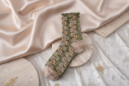 Green Tree Design Socks