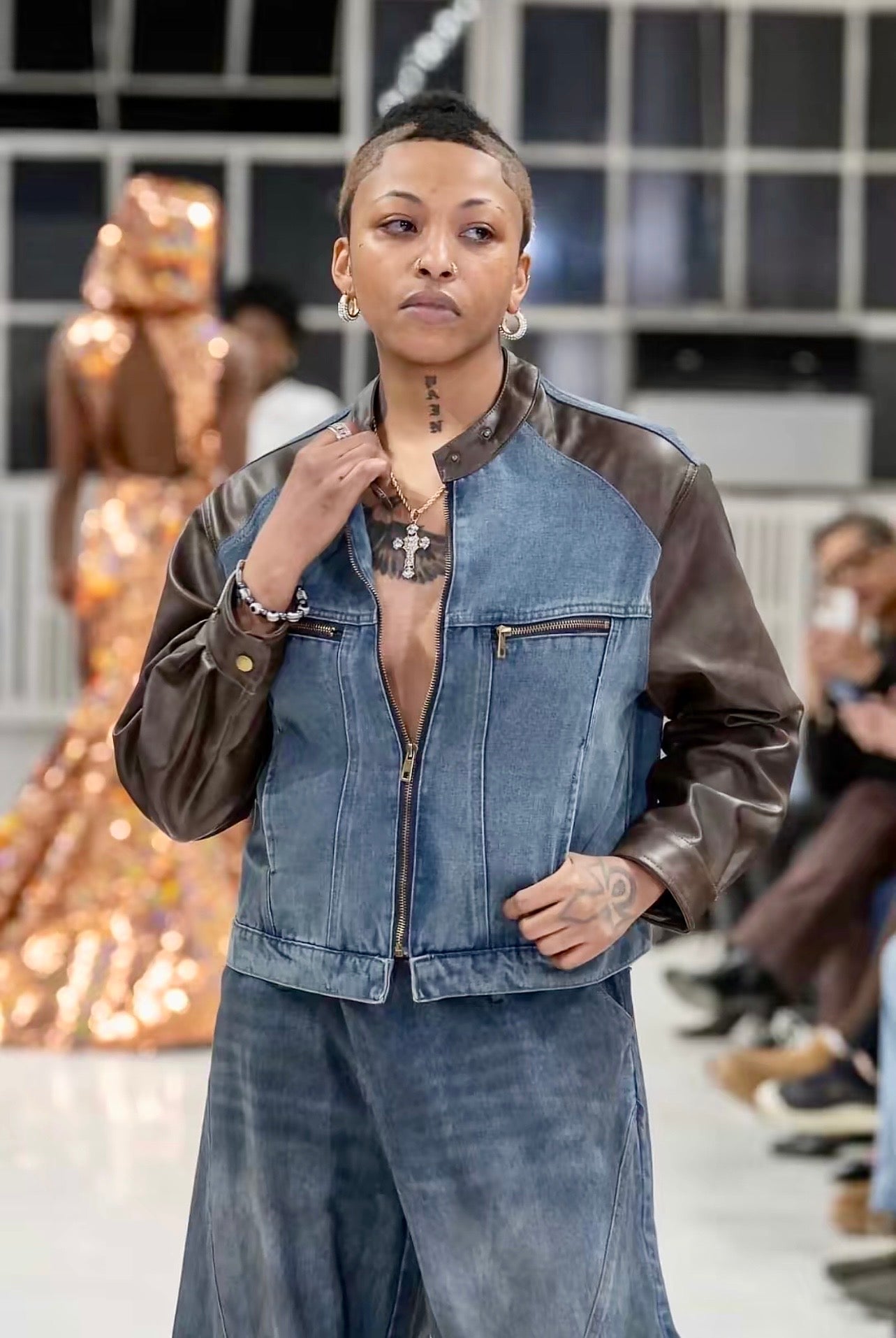 Leah Faux Denim Jacket