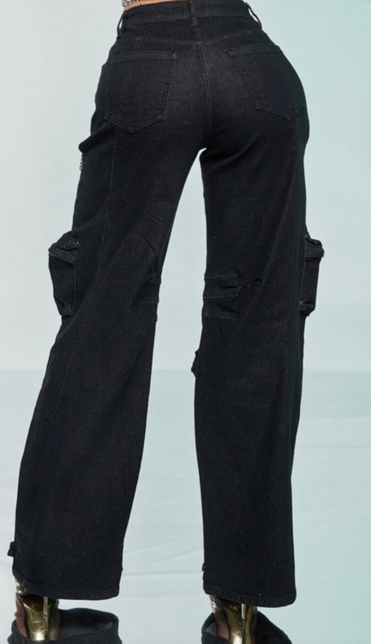 Crystal Black Cargo Jeans