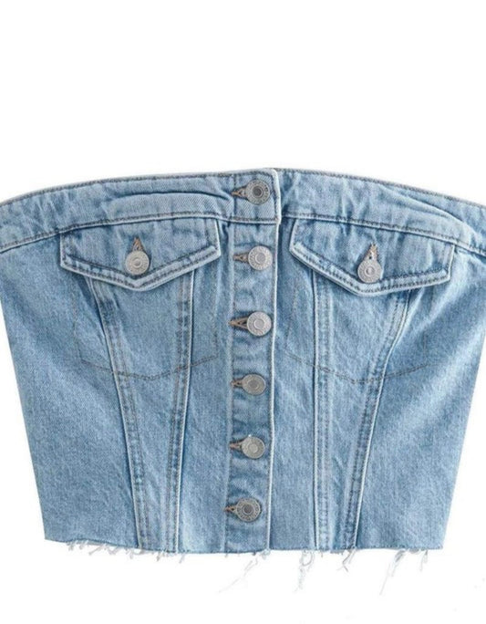 Tastie Denim Tube Top